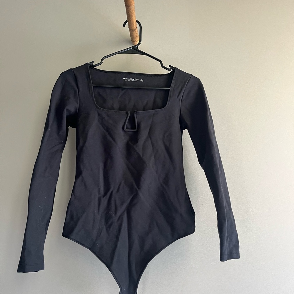 Abercrombie & Fitch Black Square Neck Bodysuit